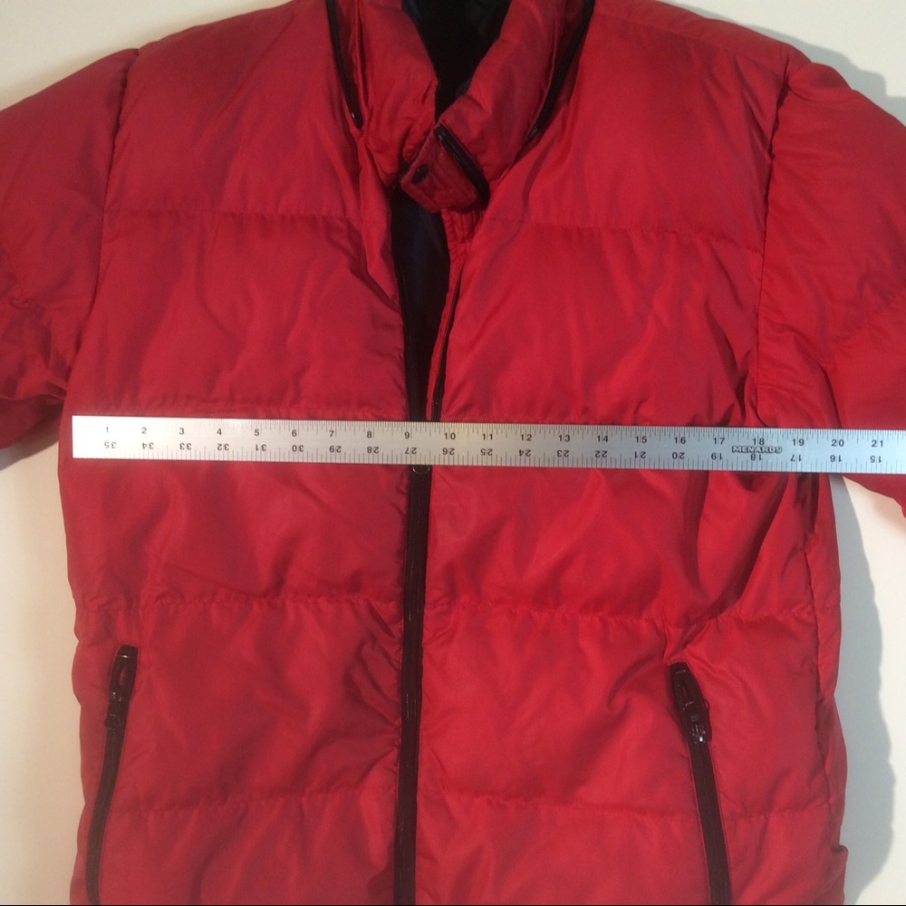 Lands End Down Reversible Red Black Puffer *STAINS - Picture 3 of 6
